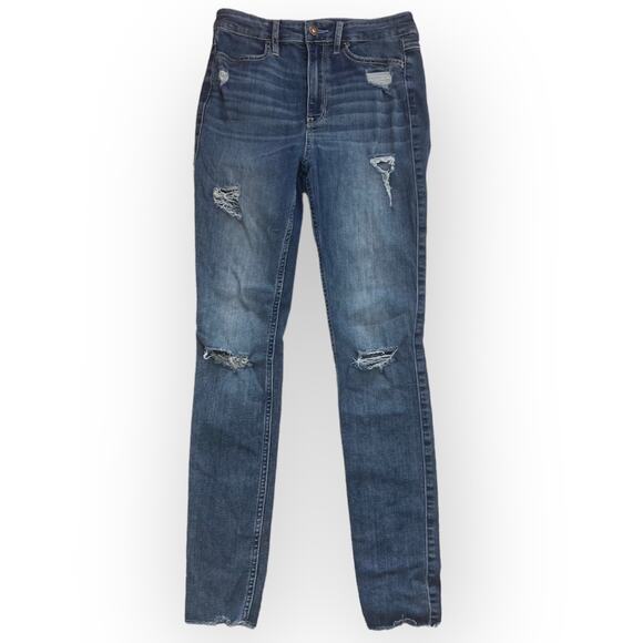 Hollister distressed skinny jeans, ladies 3 Ultra High Rise Super Skinny denim - Picture 1 of 6